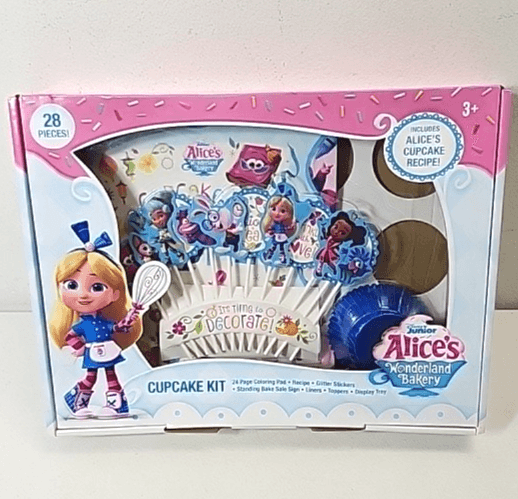 Disney Alice's Wonderland Bakery 28 Piece Cupcake Kit w/ Cupcake Recipe