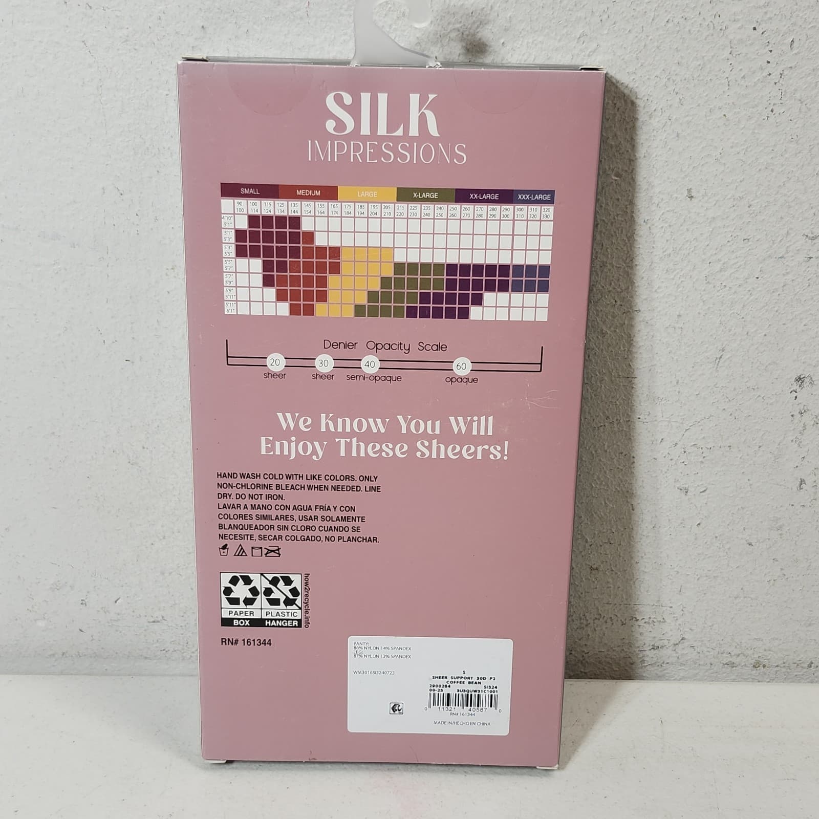 Silk Impressions Pantyhose 2 Pack S Coffee Bean 30 Denier Medium Support Sheer - Thumbnail 7