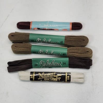 5 Vtg Shoe Laces Mixed Lot Various Colors Sizes Dress Work Shoes Sneakers - Thumbnail 2