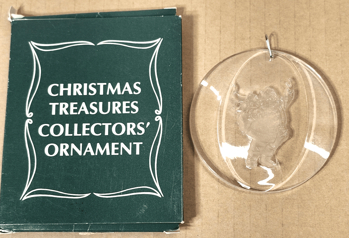Vintage Acrylic Santa Christmas Treasures Collectors Ornament Holiday Decor