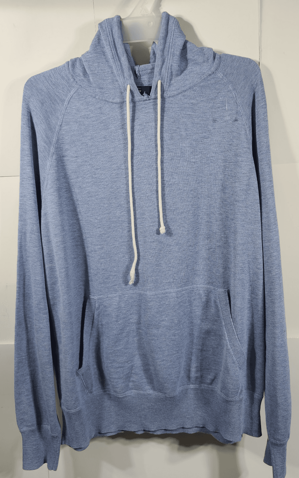 J.Crew Men's Long Sleeve Hoodie Size Large Blue Pullover Hooded Sweatshirt - Thumbnail 4