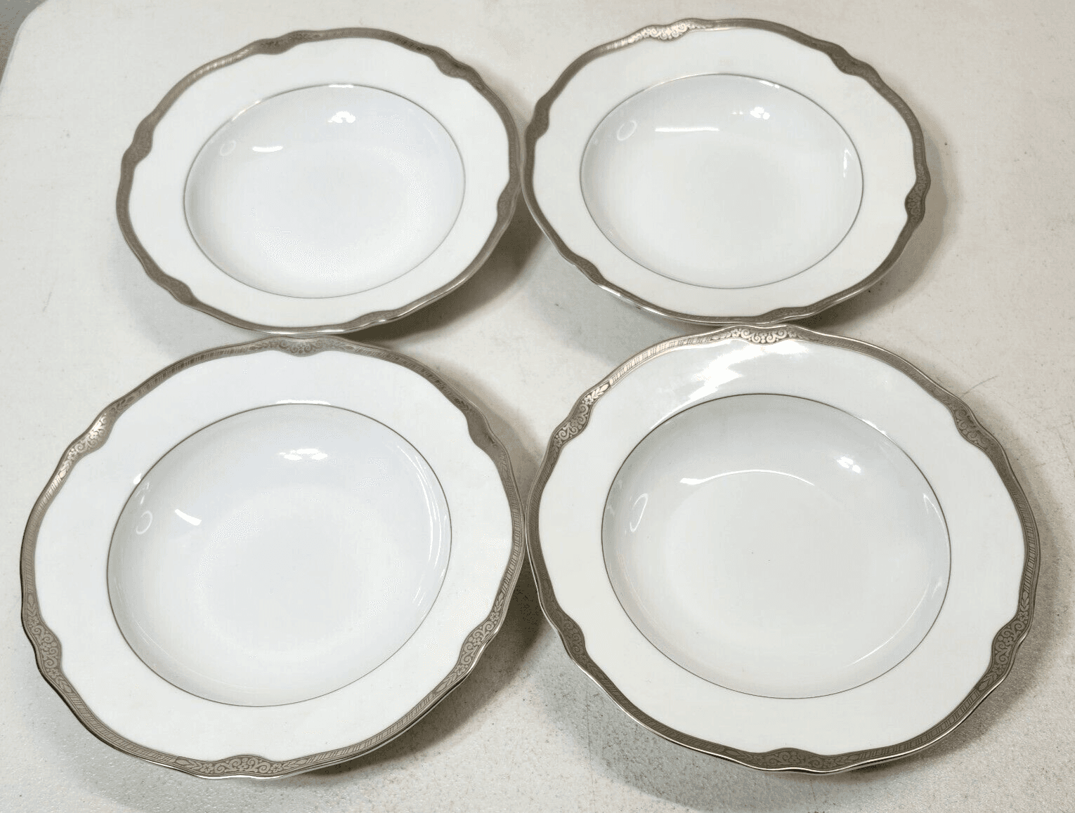 Set of 4 Franconia Krautheim Selb Bavaria Jewel Platina Salad Plates 8" - Thumbnail 3