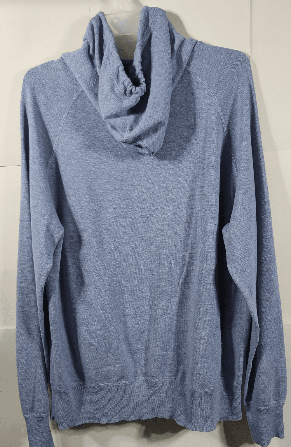 J.Crew Men's Long Sleeve Hoodie Size Large Blue Pullover Hooded Sweatshirt - Thumbnail 3