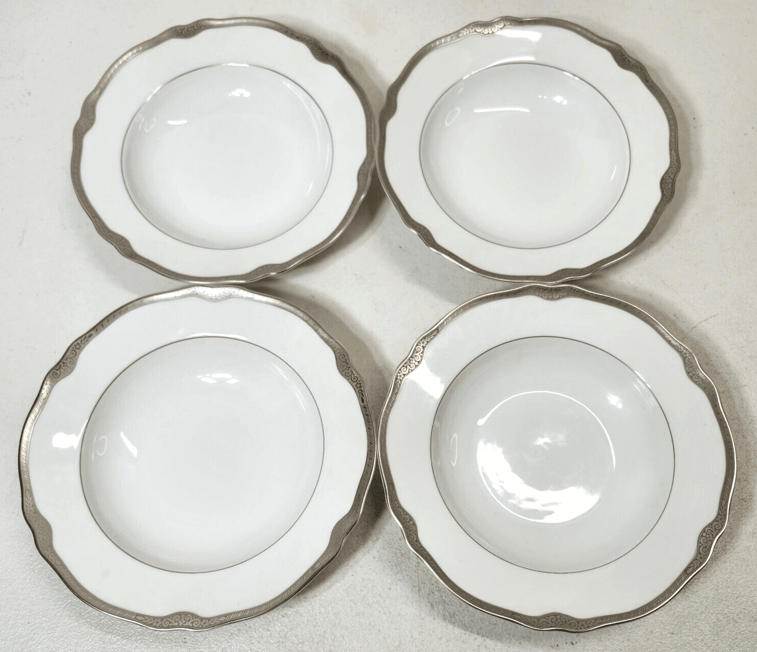 Set of 4 Franconia Krautheim Selb Bavaria Jewel Platina Salad Plates 8" - Thumbnail 4