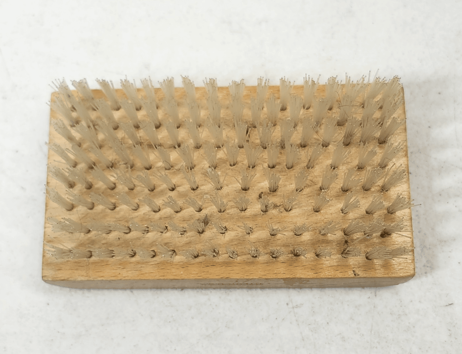 Vtg Soft Brush Shoe Shine Suede Cleaning Wooden Small Mini Brush 4.5" - Thumbnail 3