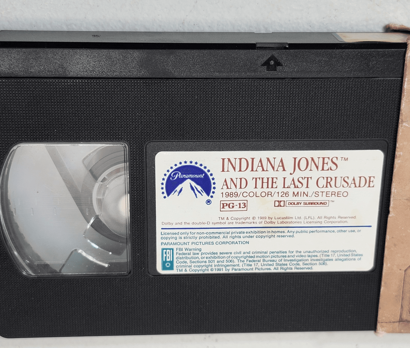 Indiana Jones and the Last Crusade VHS 1990 Movie - Thumbnail 2