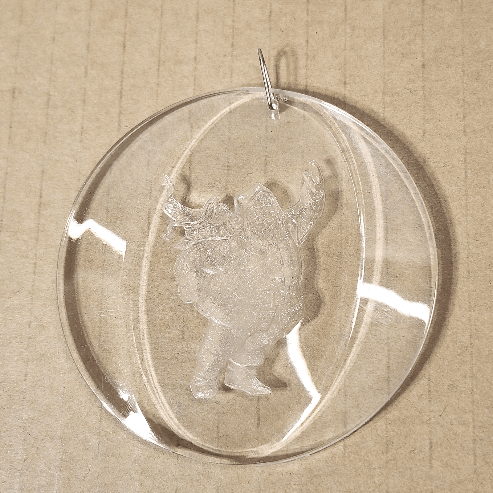 Vintage Acrylic Santa Christmas Treasures Collectors Ornament Holiday Decor - Thumbnail 3