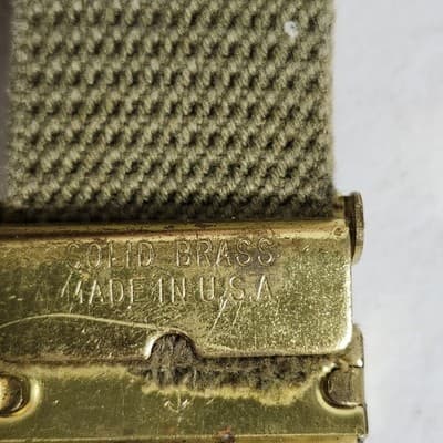 VINTAGE 1970s Boys Scout Tan Canvas Belt 31” With Brass Buckle- USA Made Scouts - Thumbnail 6