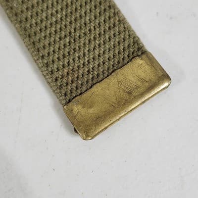 VINTAGE 1970s Boys Scout Tan Canvas Belt 31” With Brass Buckle- USA Made Scouts - Thumbnail 4