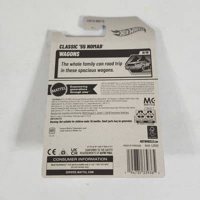 2026 Hot Wheels Wagons Classic '55 Nomad Black Car 1/64 Toy Vehicle NEW - Thumbnail 5