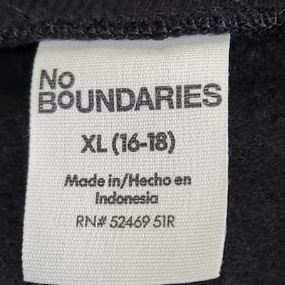 No Boundaries Women's XL V-Neck Fleece Cropped Sweatshirt Relaxed Pullover NEW - Thumbnail 7