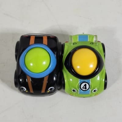 Fisher Price Little Lil Zoomers Roller Ball Race Cars Lot of 2 Striped 2010 - Thumbnail 3