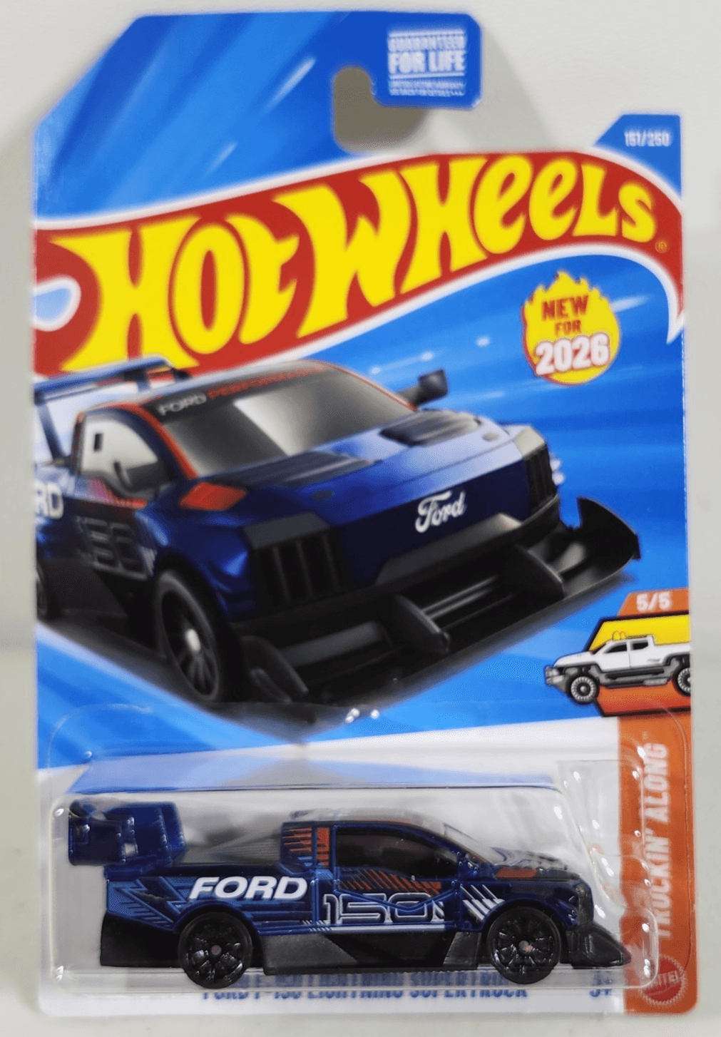 Hot Wheels Ford F-150 Lightning Super Truck Truckin' Along Blue 1/64 Toy NEW