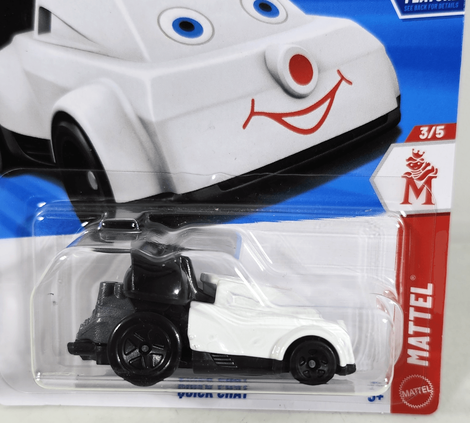 Hot Wheels Fisher Price Quick Chat Telephone White Car 1/64 Toy Mattel NEW - Thumbnail 2