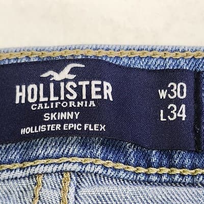 Hollister Blue Jeans Skinny Fit Epic Flex Denim Jean Mens 30 x 34 - Thumbnail 7