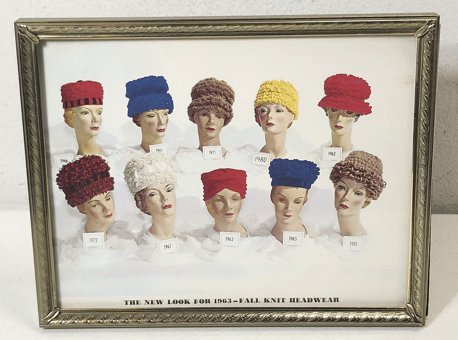 VTG Fashion Framed Picture The New Look For 1963 8" X 10" - Thumbnail 2