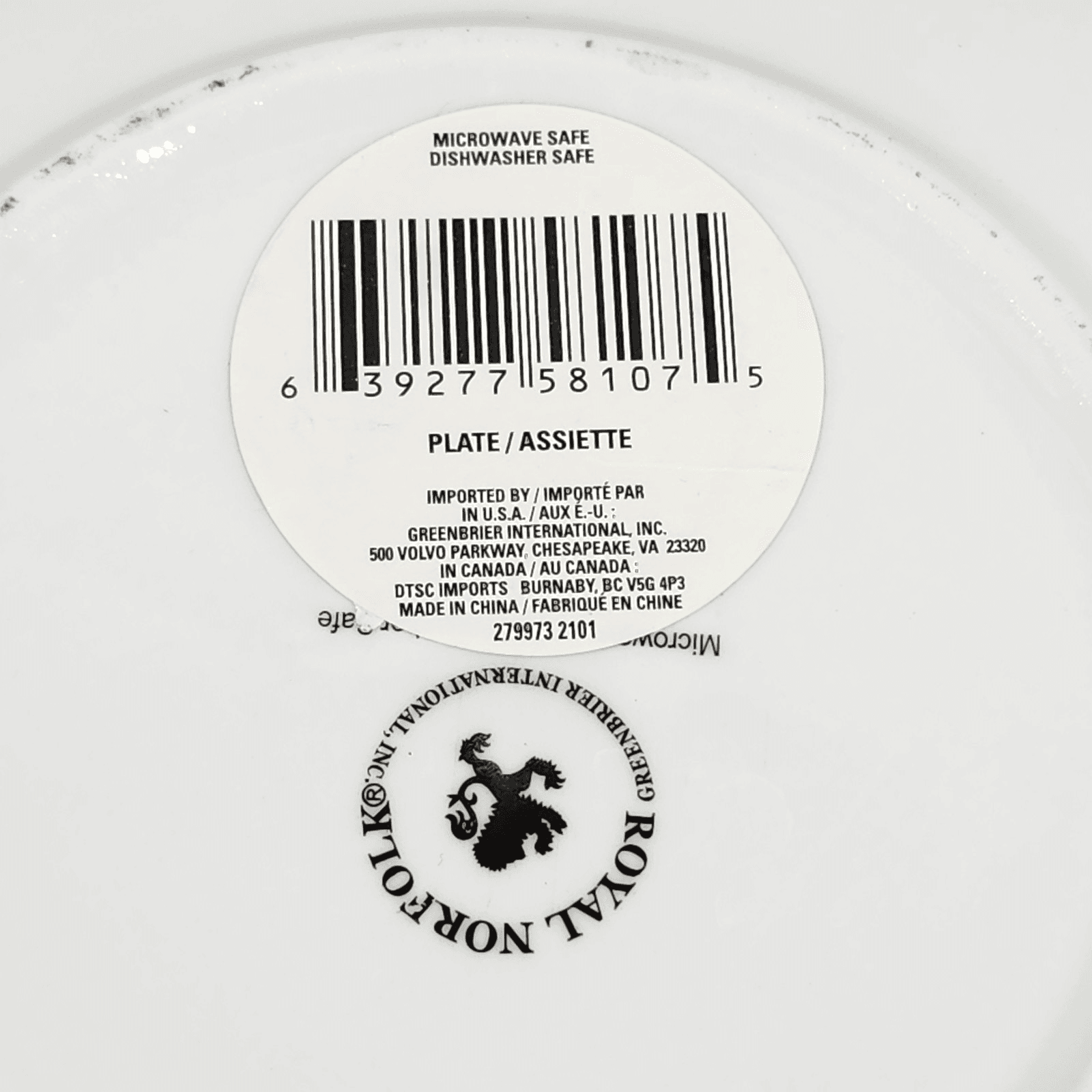 Royal Norfolk Square Salad Dessert Plate White 7.25" NEW - Thumbnail 4