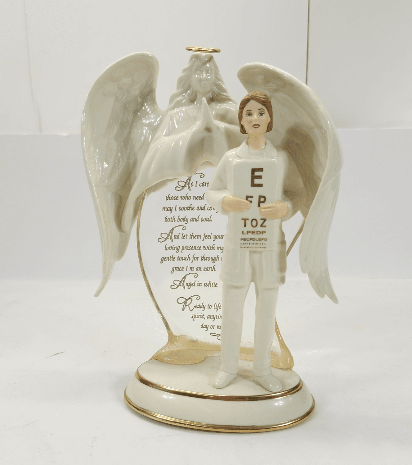 The Bradford Exchange Angel Of Faith Nurse Figurine 2002 Home Decor - Thumbnail 2