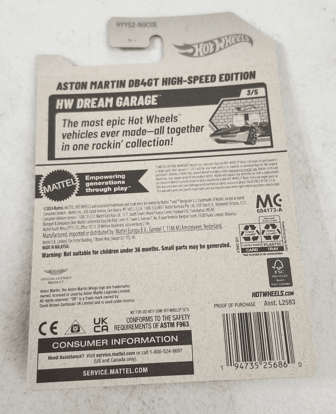 2025 Hot Wheels Aston Martin DB4GT High Speed Edition Car 1/64 Toy Vehicle NEW - Thumbnail 7