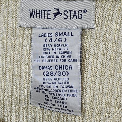 White Stag Womens Size Small Gold Metallic Shirt Blouse Top - Thumbnail 7