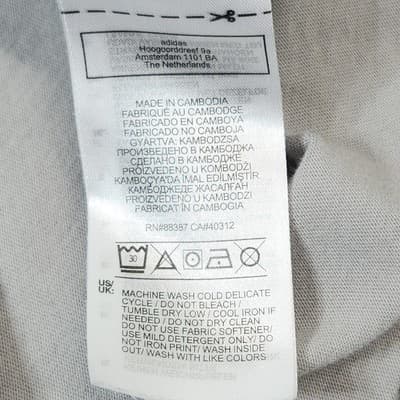 Adidas Men's L T-Shirt Gray Short Sleeve Top Essential Allover Print - Thumbnail 8