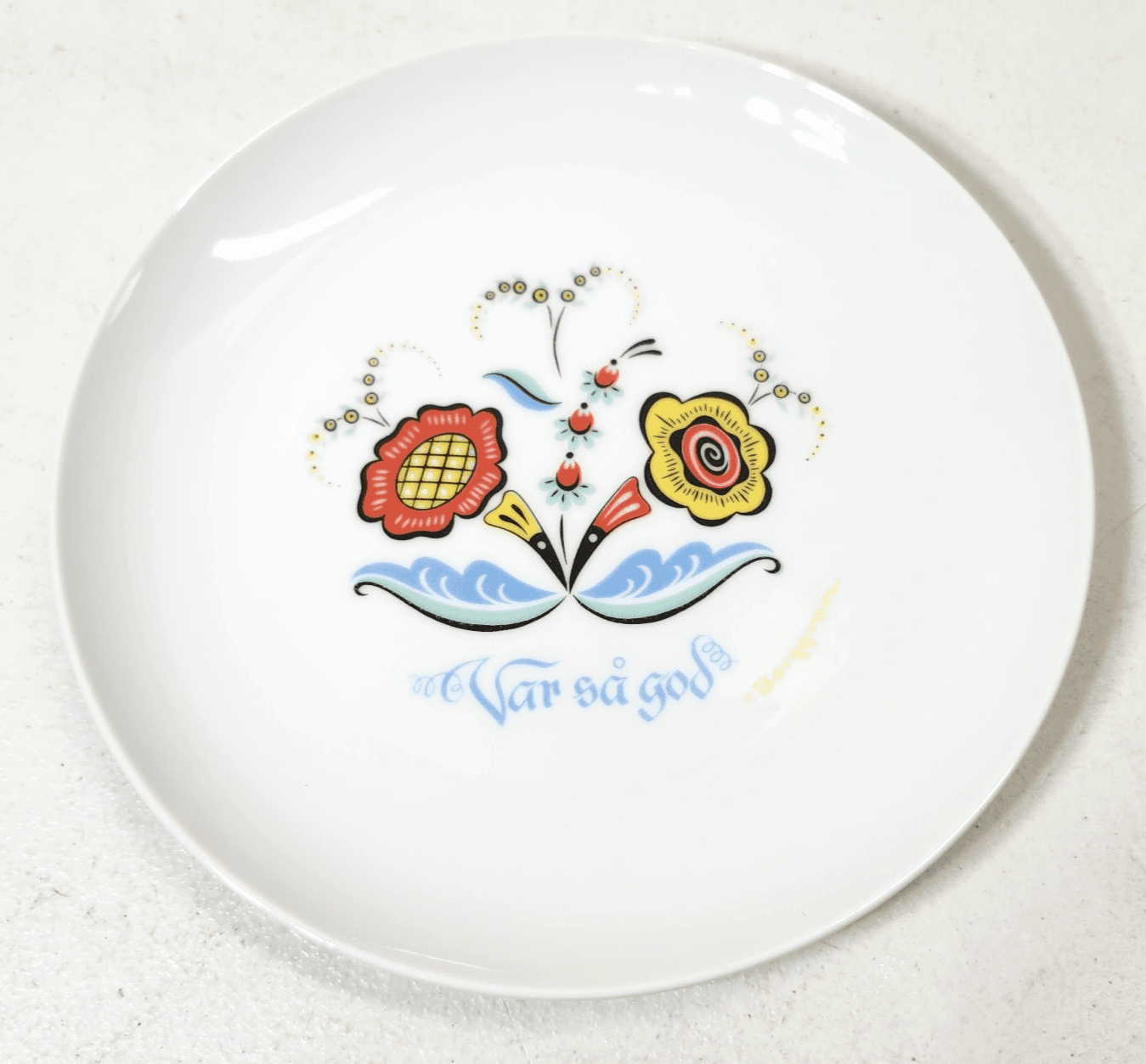 Vintage 1965 HELP YOURSELF #178 Ceramic Flowers Berggren Originals Plate