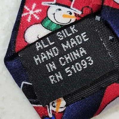 Hallmark Yule Tie Greetings Christmas Silk Neck Tie Snowman Frosty 60" X 3.5" - Thumbnail 4
