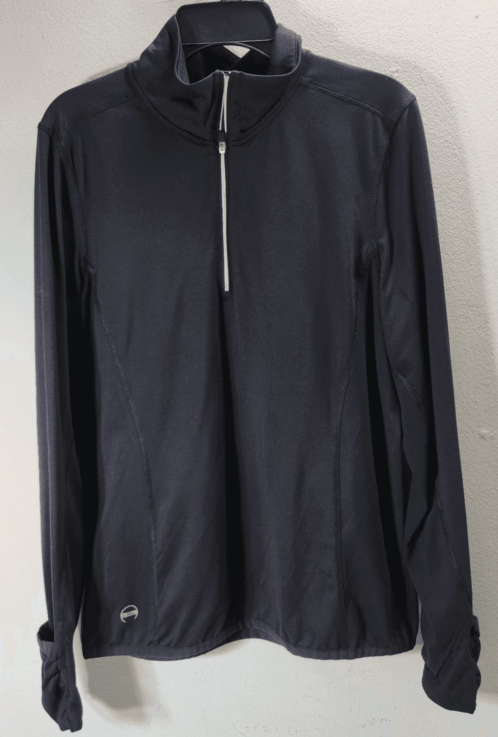 LRL Ralph Lauren Top Women's Medium Black 1/4 Zip Shirt Long Sleeve