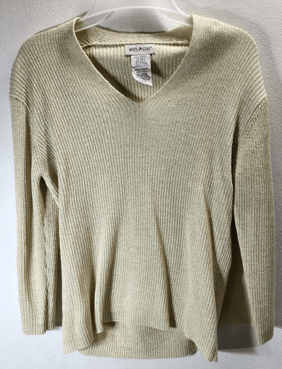White Stag Womens Size Small Gold Metallic Shirt Blouse Top - Thumbnail 5