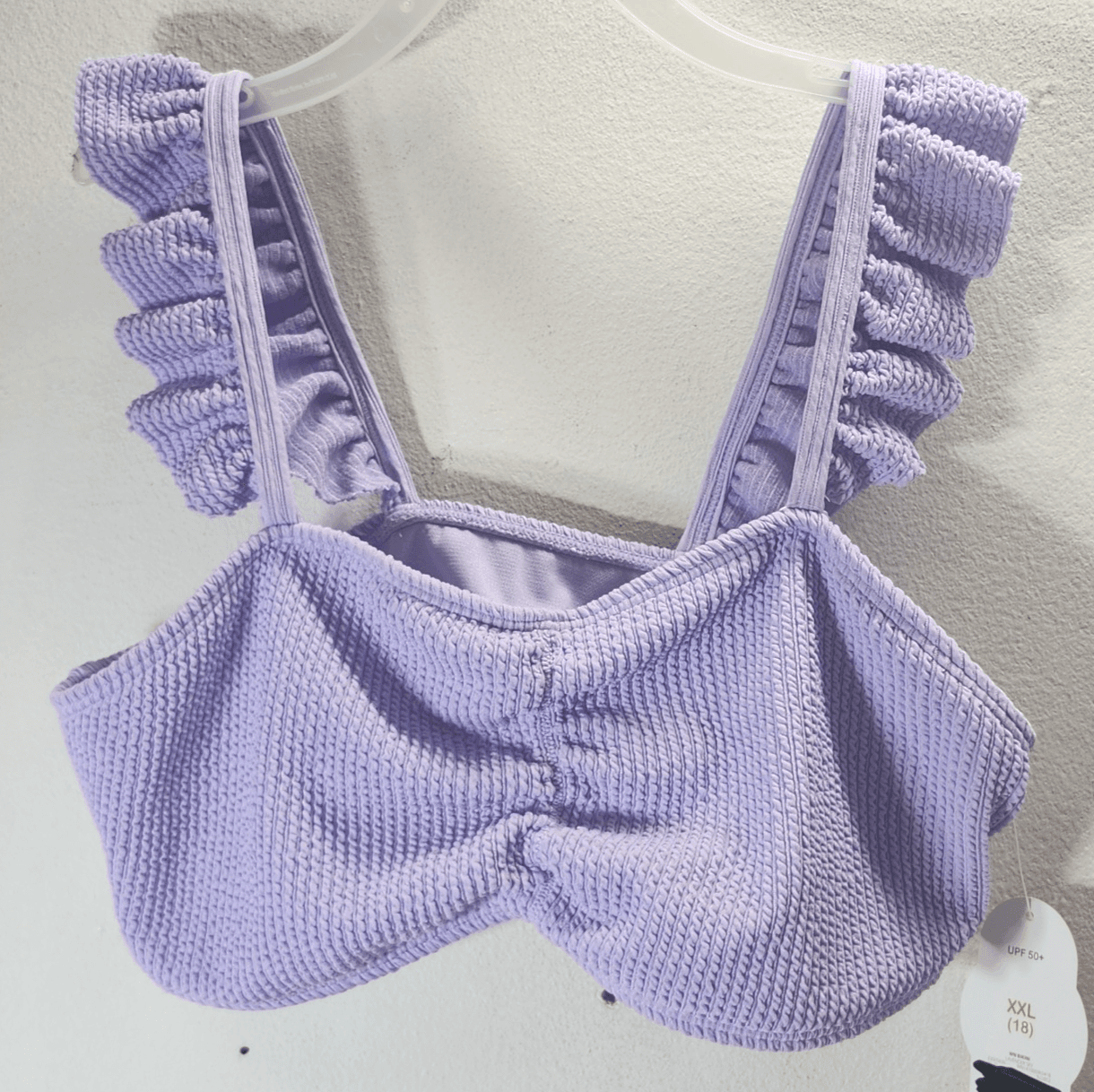Wonder Nation Girls Swim Top Size XXL 18 Purple Ruffle NEW