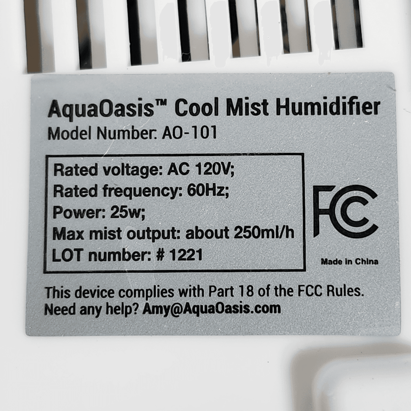 Cool Mist Ultrasonic Humidifier AquaOasis Model AO-101 - Thumbnail 11