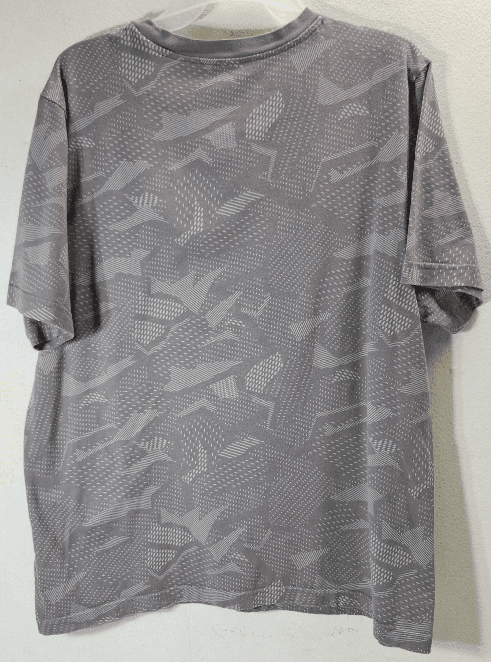 Adidas Men's L T-Shirt Gray Short Sleeve Top Essential Allover Print - Thumbnail 4