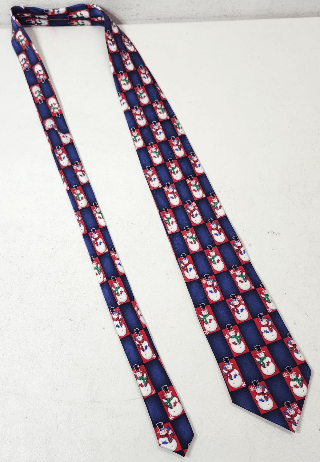 Hallmark Yule Tie Greetings Christmas Silk Neck Tie Snowman Frosty 60" X 3.5" - Thumbnail 5