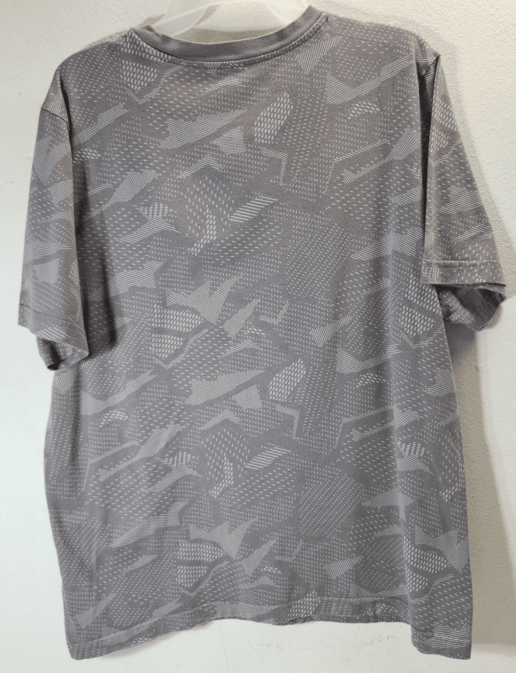 Adidas Men's L T-Shirt Gray Short Sleeve Top Essential Allover Print - Thumbnail 6