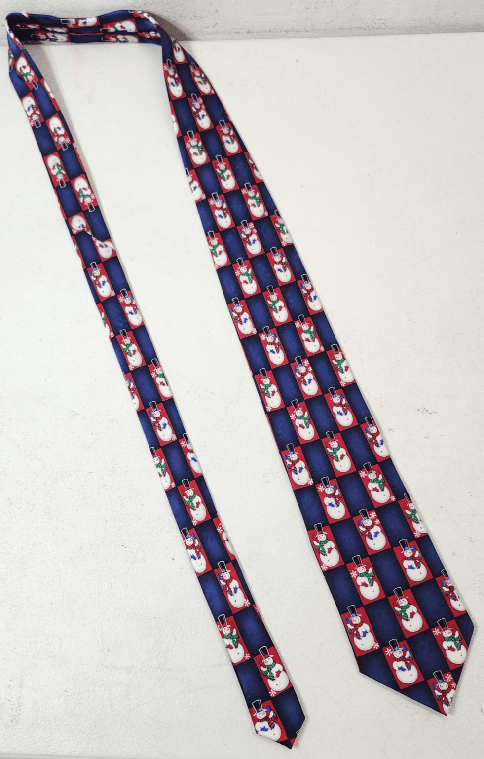 Hallmark Yule Tie Greetings Christmas Silk Neck Tie Snowman Frosty 60" X 3.5" - Thumbnail 6