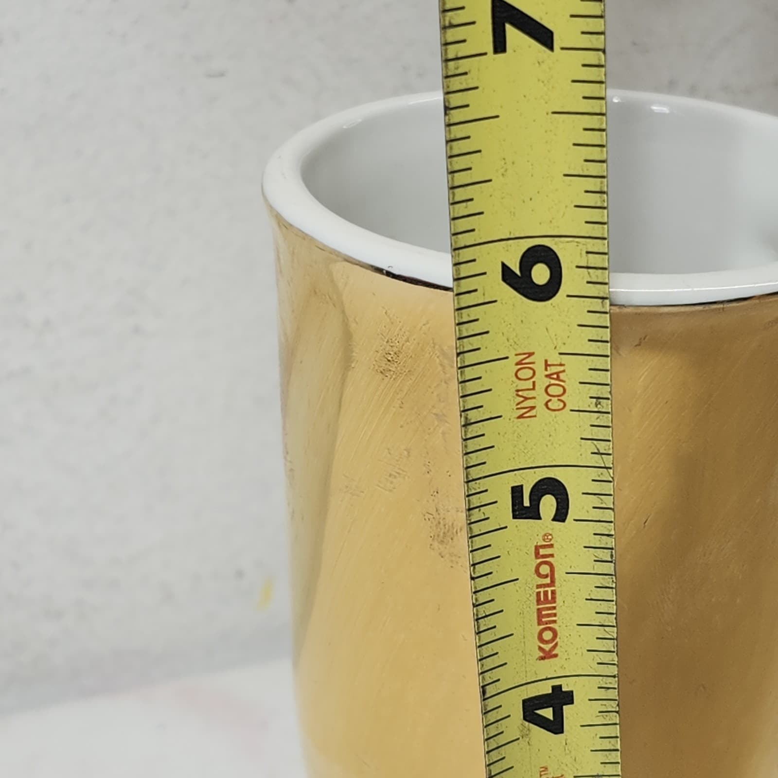 Vintage Hall Gold Ceramic Coffee Mug #1273 Collectible Pottery Made in USA - Thumbnail 3