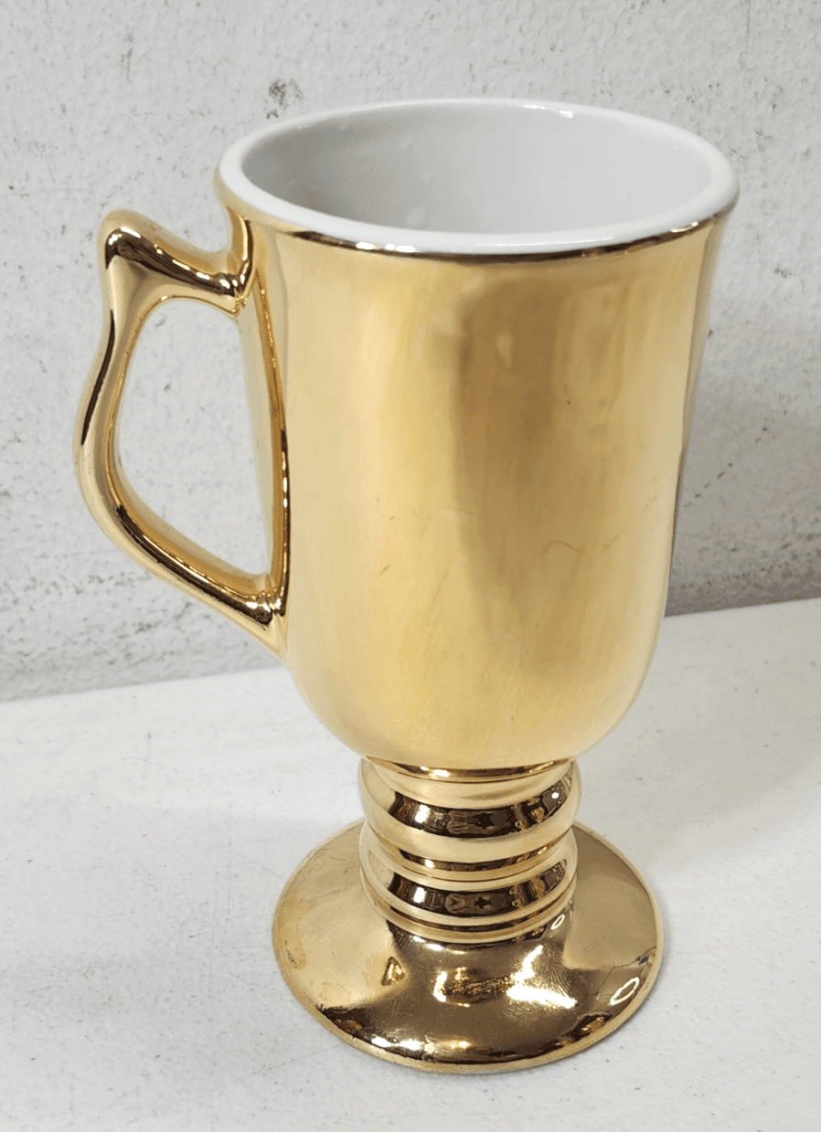 Vintage Hall Gold Ceramic Coffee Mug #1273 Collectible Pottery Made in USA