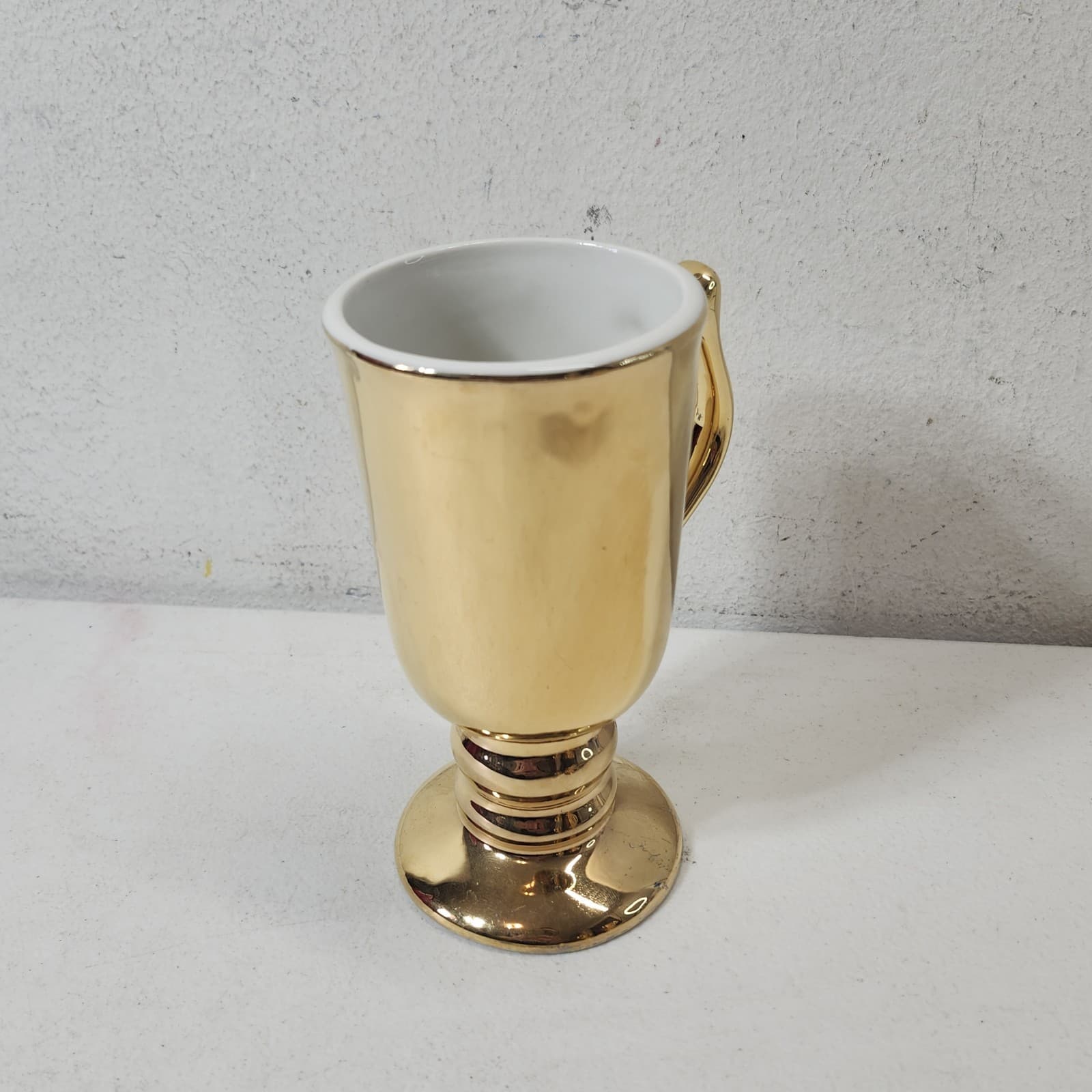 Vintage Hall Gold Ceramic Coffee Mug #1273 Collectible Pottery Made in USA - Thumbnail 5