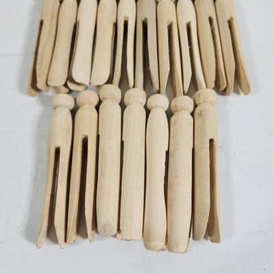 Vintage Wooden Clothespins Round Heads Pack of 37 - Thumbnail 3