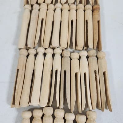 Vintage Wooden Clothespins Round Heads Pack of 37 - Thumbnail 4