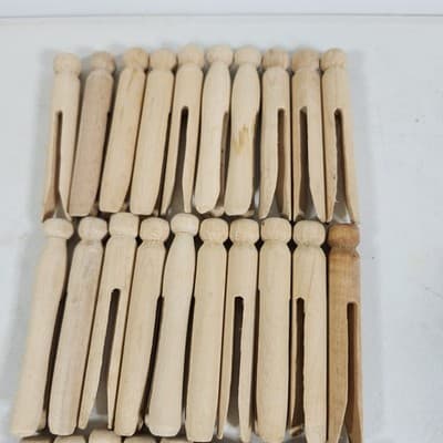 Vintage Wooden Clothespins Round Heads Pack of 37 - Thumbnail 5