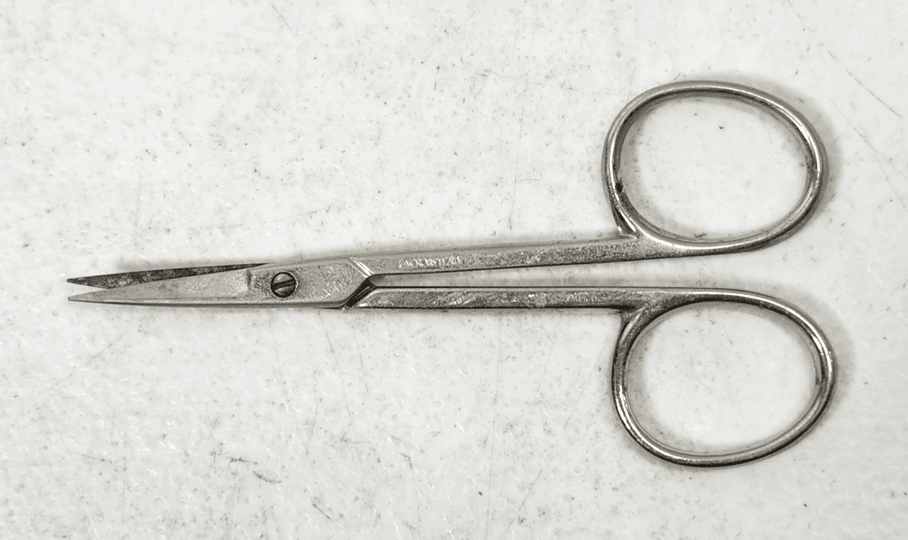 Vintage LA Cross Italy Mustache Bear Trim Scissors 3.5" - Thumbnail 2