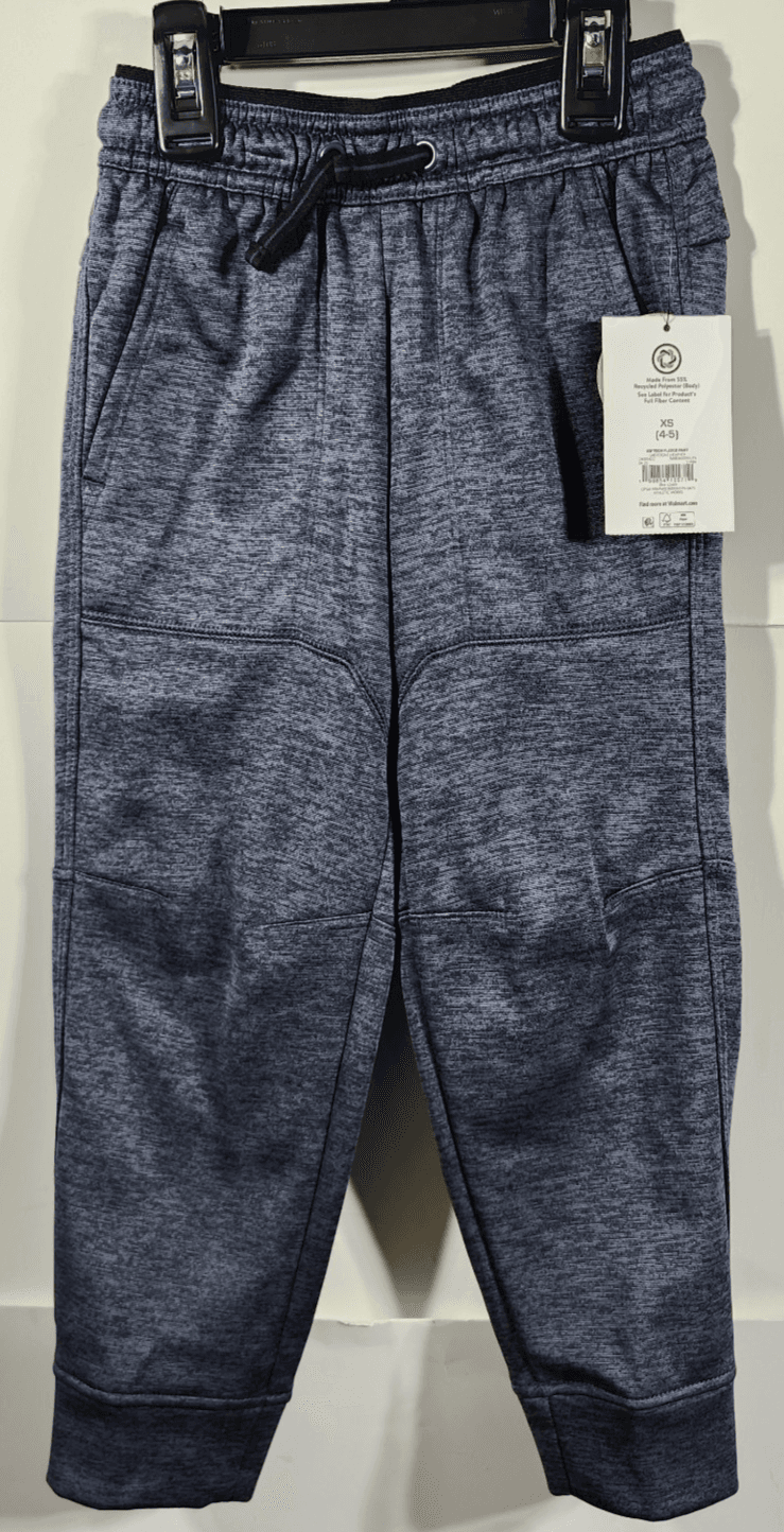 Athletic Works Boys Tech Fleece Jogger Sweatpants Size XS 4-5 Gray NEW - Thumbnail 5