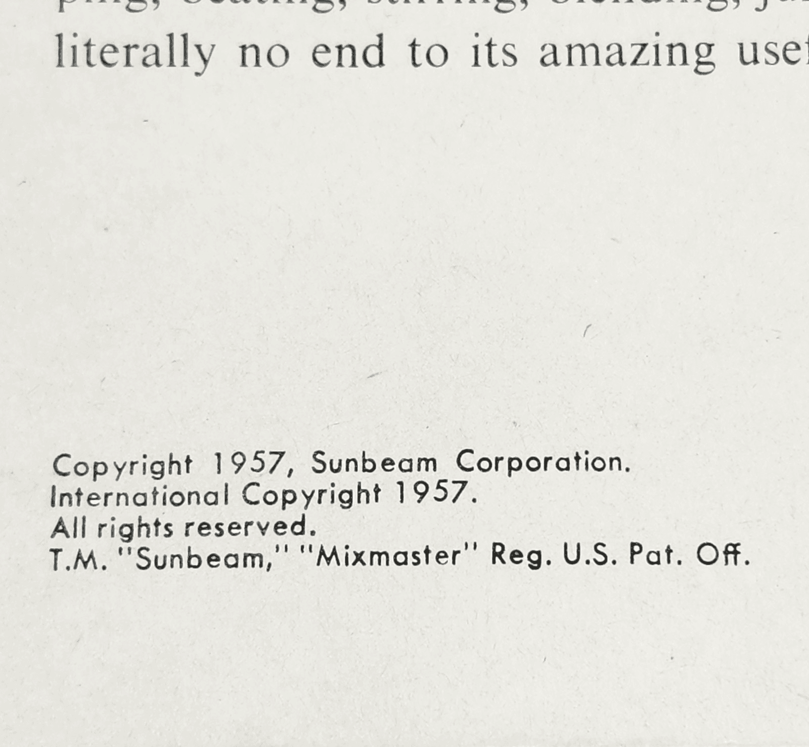 1957 Deluxe Sunbeam Mixmaster Mixer Instructions & Recipe Booklet #970 - Thumbnail 2