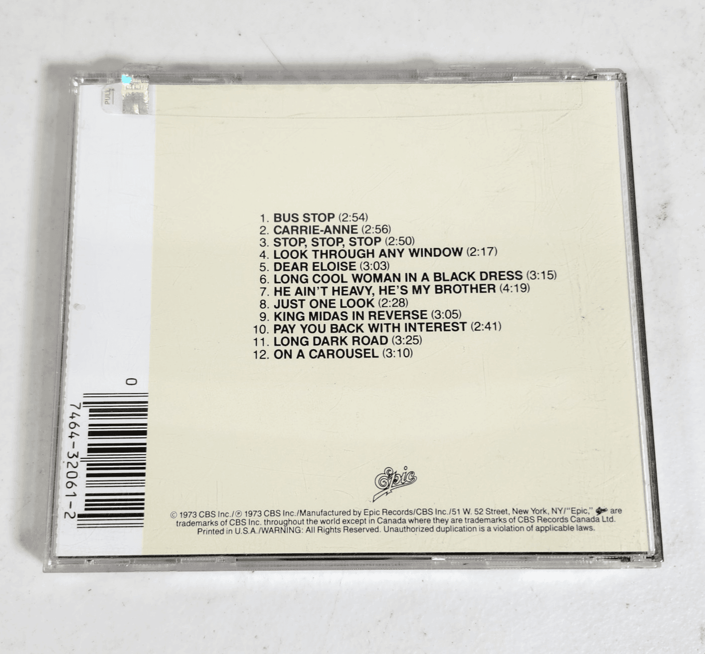 The Hollies' Greatest Hits Music CD 1986 Epic - Thumbnail 4