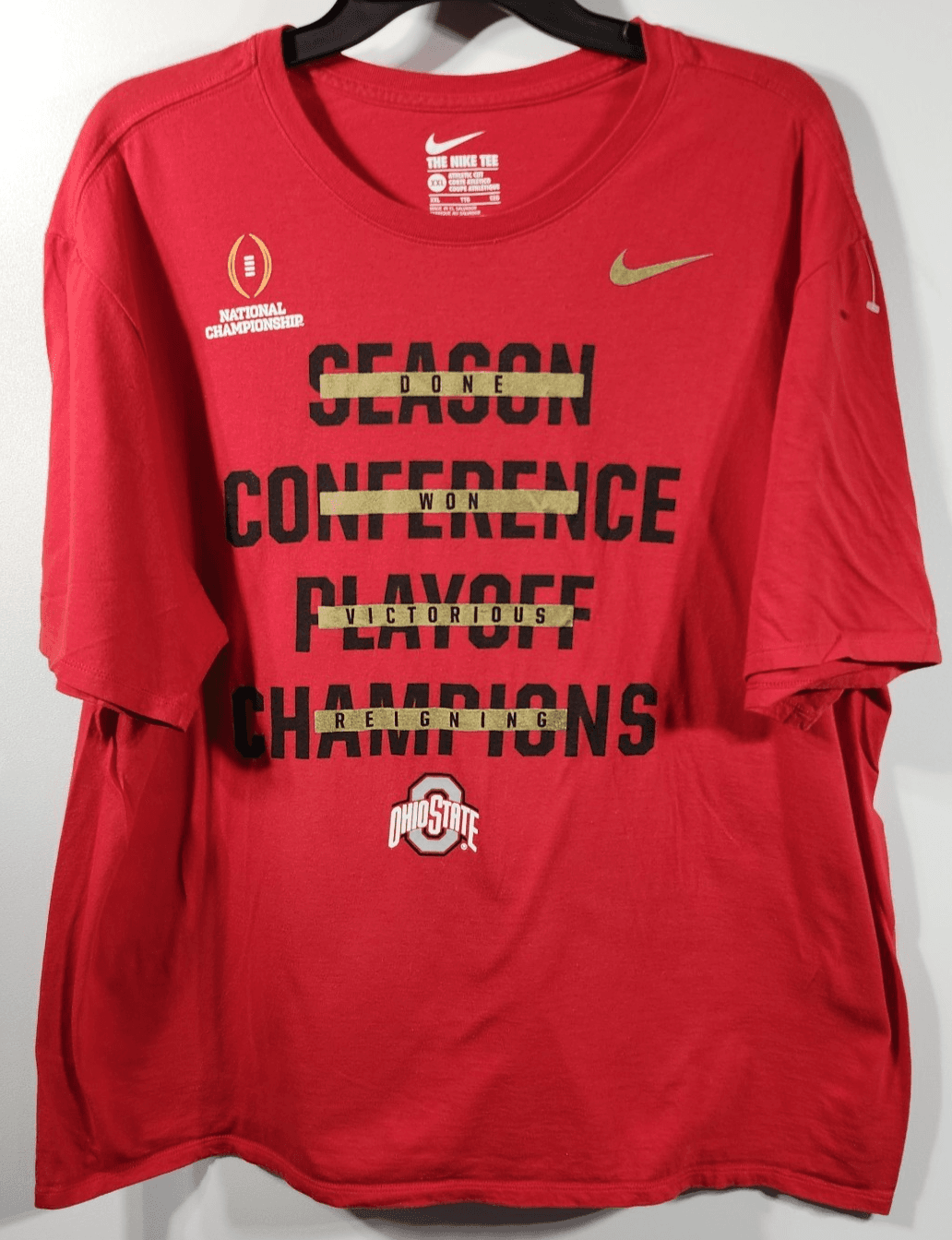 Ohio State Buckeyes Nike T Shirt Men's XXL Red Athletic Cut Champion - Thumbnail 5
