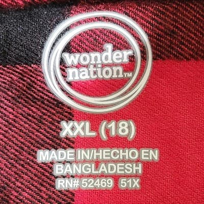 Wonder Nation Boy's Shirt Size XXL Long Sleeve Plaid Button Up NEW - Thumbnail 7