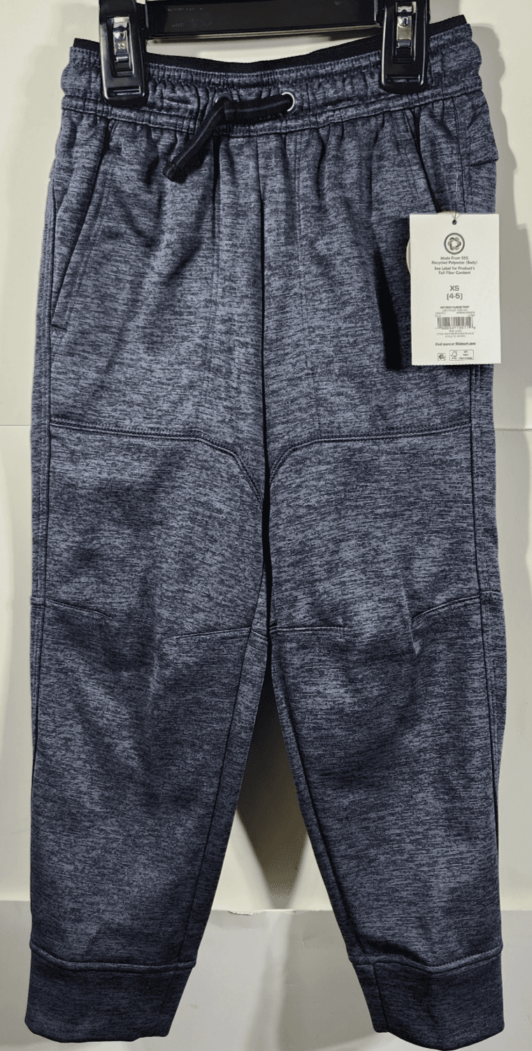 Athletic Works Boys Tech Fleece Jogger Sweatpants Size XS 4-5 Gray NEW