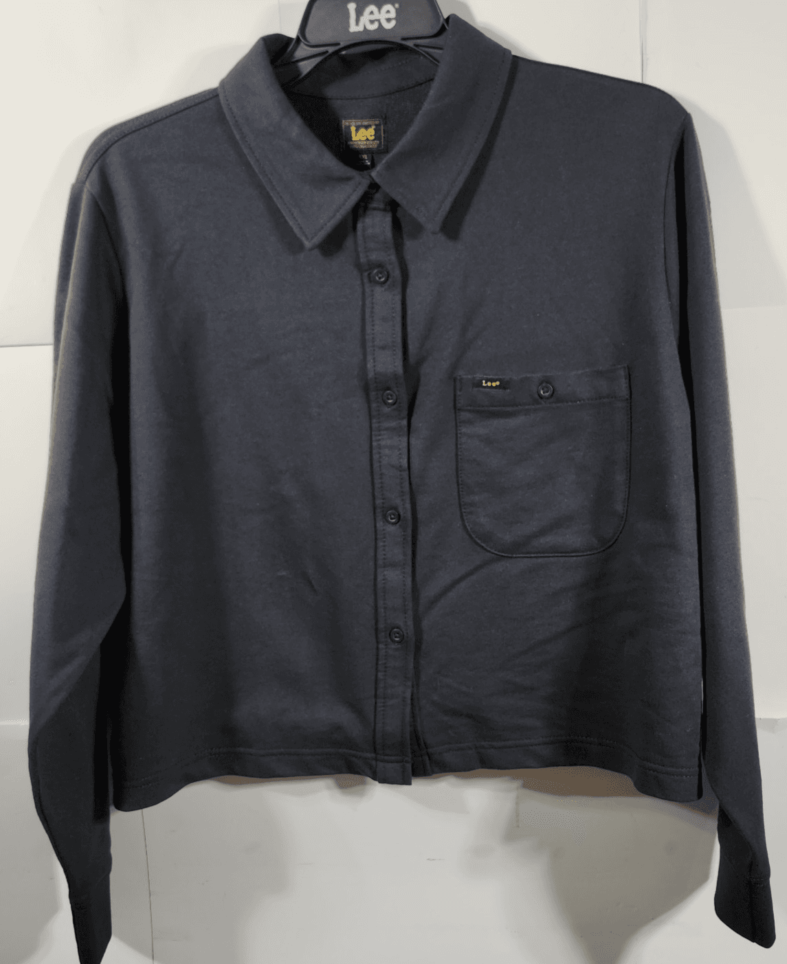 Lee Women's XXL Button Up Long Sleeve Shirt Black NEW
