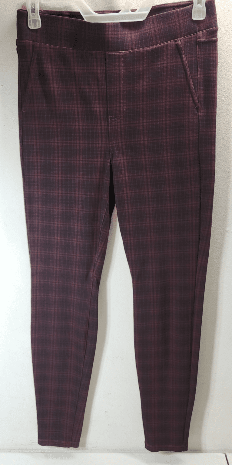 Liverpool Pull On Skinny Pants Womens Size 10 Red Black Plaid Flat Front - Thumbnail 5